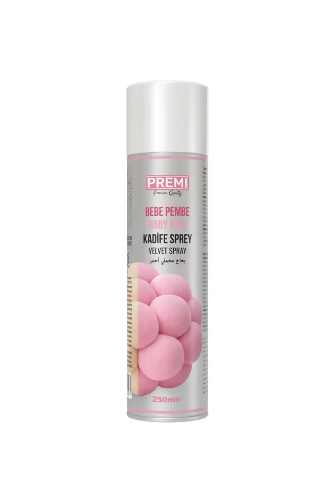 Premi Kadife Sprey Gıda Boyası Bebe Pembe 250 ml