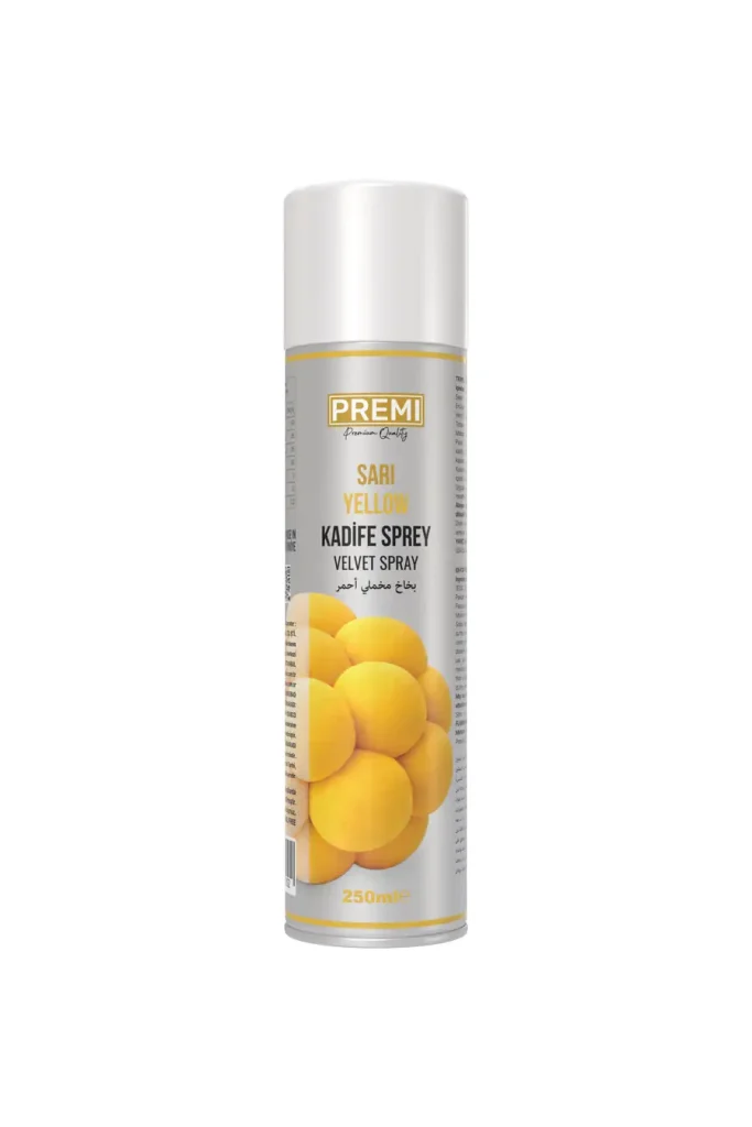 Premi Kadife Sprey Gıda Boyası Sarı 250 ml