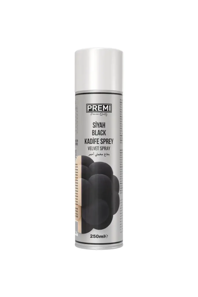Premi Kadife Sprey Gıda Boyası Siyah 250 ml