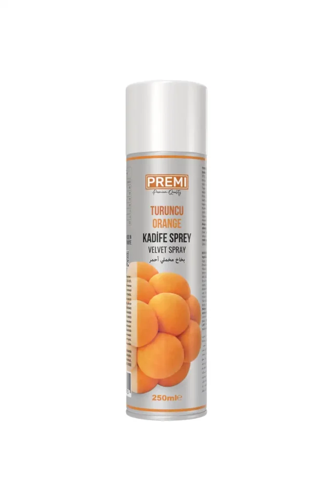 Premi Kadife Sprey Gıda Boyası Turuncu 250 ml