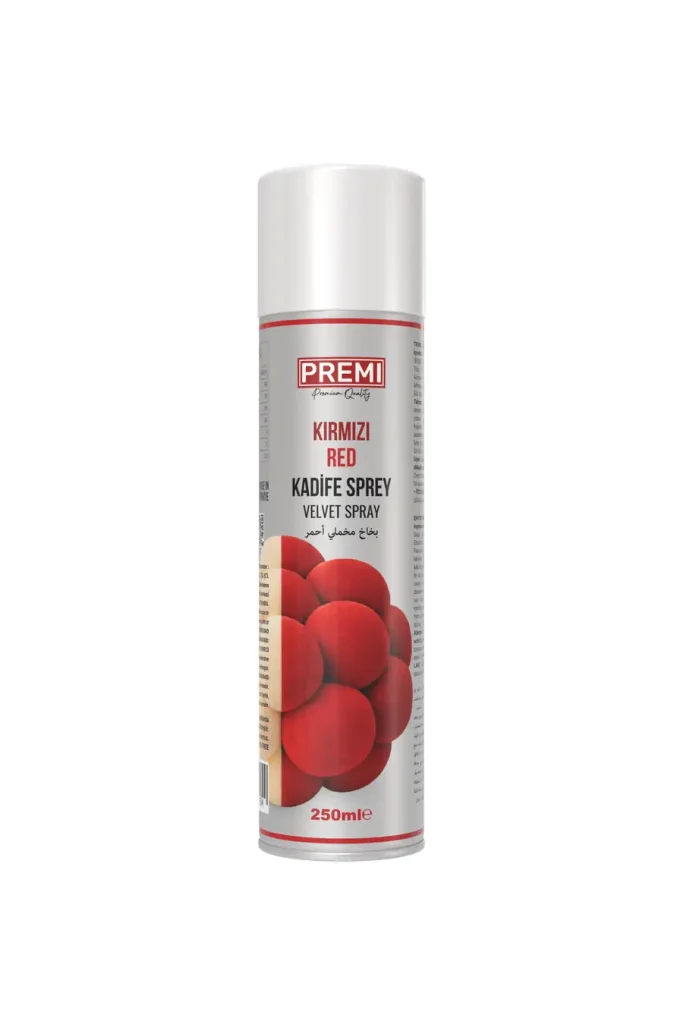 Premi Kadife Sprey Gıda Boyası Kırmızı 250 ml