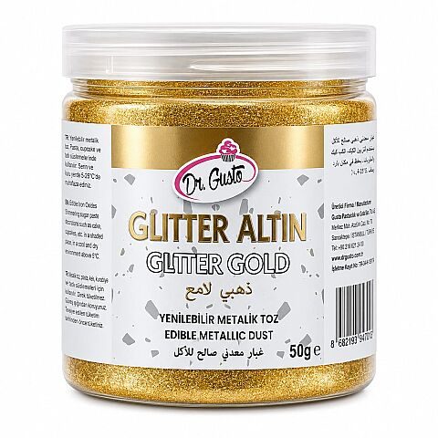 Dr. Gusto Yenilebilir Metalik Toz Glıtter Gold 50 gr