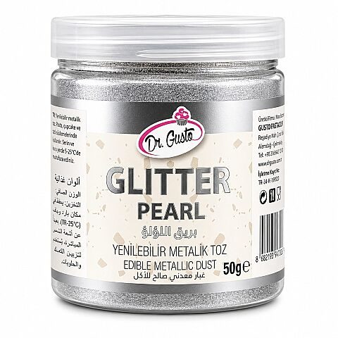 Dr. Gusto Yenilebilir Metalik Toz Glıtter Sedef 50 gr